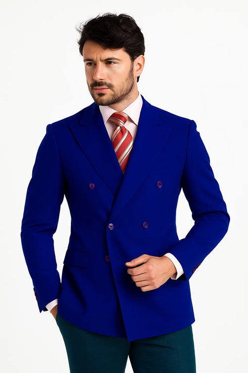Blue Men's Double Breasted Suits