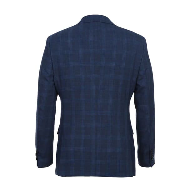 Designer Brand - Wool Stretch Single Breasted Slim Fit Blue Suit