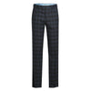 Stretch performance Single Breasted Slim Fit Charcoal and Blue Plaid Suit