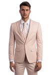 Men's One Button peak lapel Skinny Wedding & Prom Blush Pink Suit