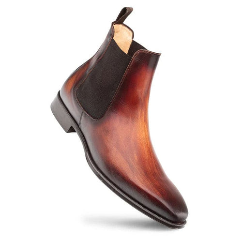 Men's Cervantes Cognac Rust Chelsea Boots by Mezlan – Hand-Finished Calfskin, Made in Spain