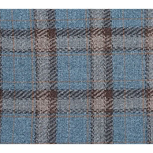 Wool Stretch Double Breasted Slim Fit Blue Grey and Bronze Suit