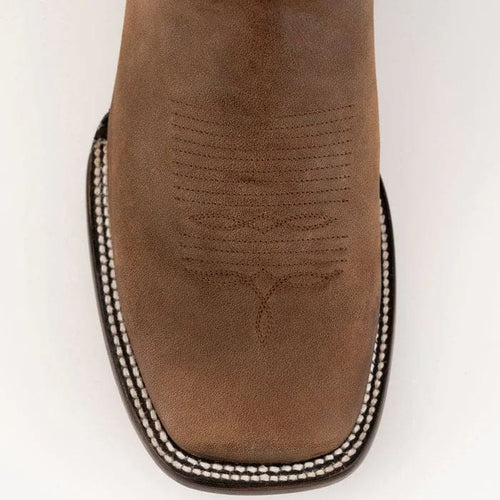 Ferinni Boot - Mens Dress Cowboy Boot - Ferrini Men's Hunter Square Toe Boots Handcrafted - Brown