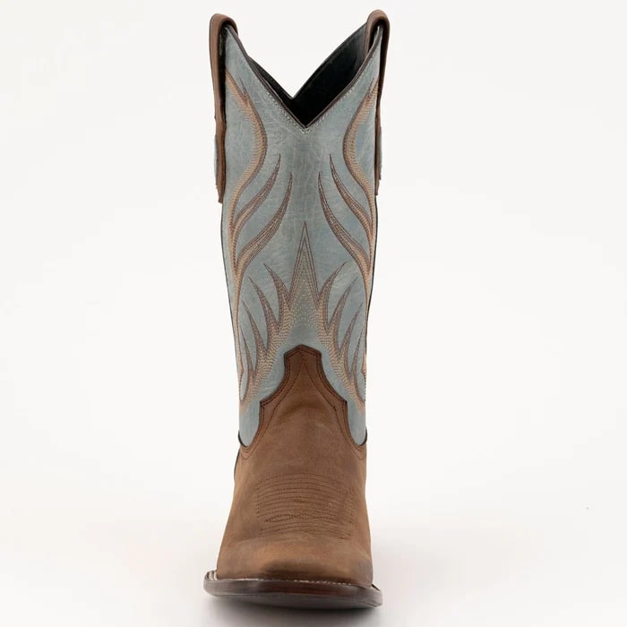 Ferinni Boot - Mens Dress Cowboy Boot - Ferrini Men's Hunter Square Toe Boots Handcrafted - Brown