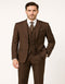 Men's Brown Pinstripe 3-Piece Suit with Matching Vest – Classic Fit Business and Formal Attire