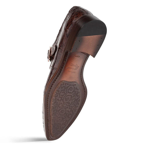 Gigolo Brown Crocodile Monk Strap Loafers by Mezlan – Exotic Leather Dress Shoes Made in Spain