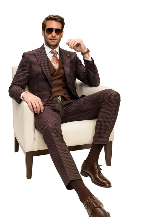 Brown Plaid Suit