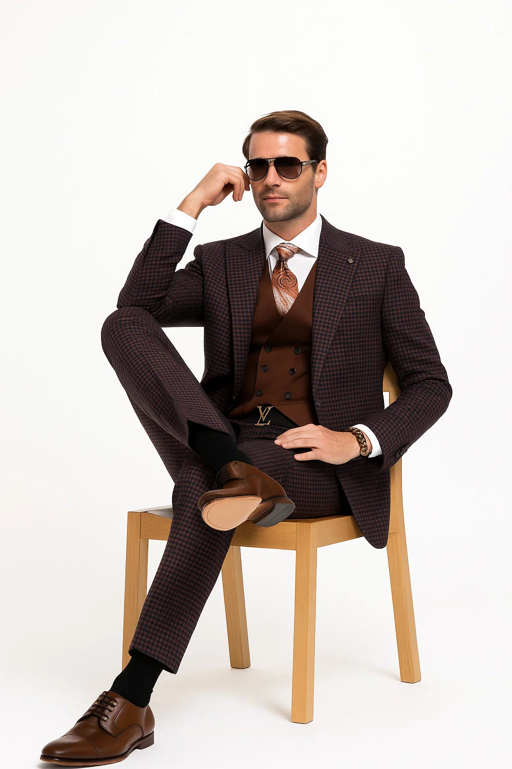 Brown Plaid Suit