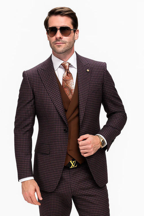 Brown Plaid Suit