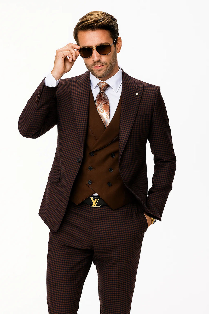 Brown Plaid Suit
