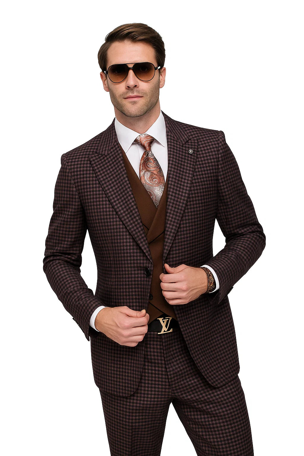 Brown Plaid Suit