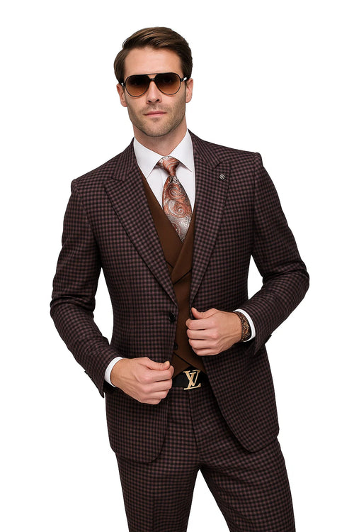 Brown Plaid Suit
