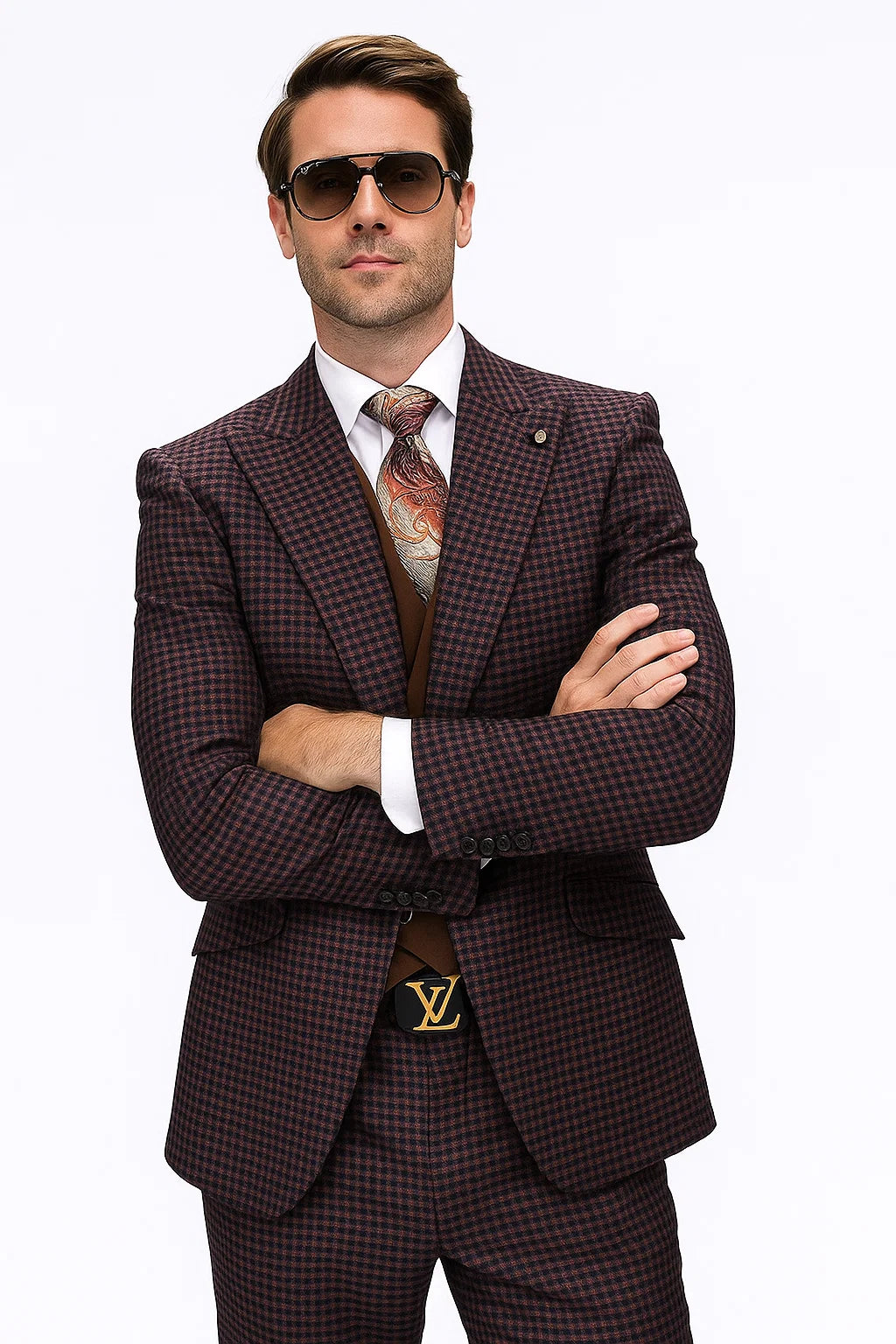 Brown Plaid Suit
