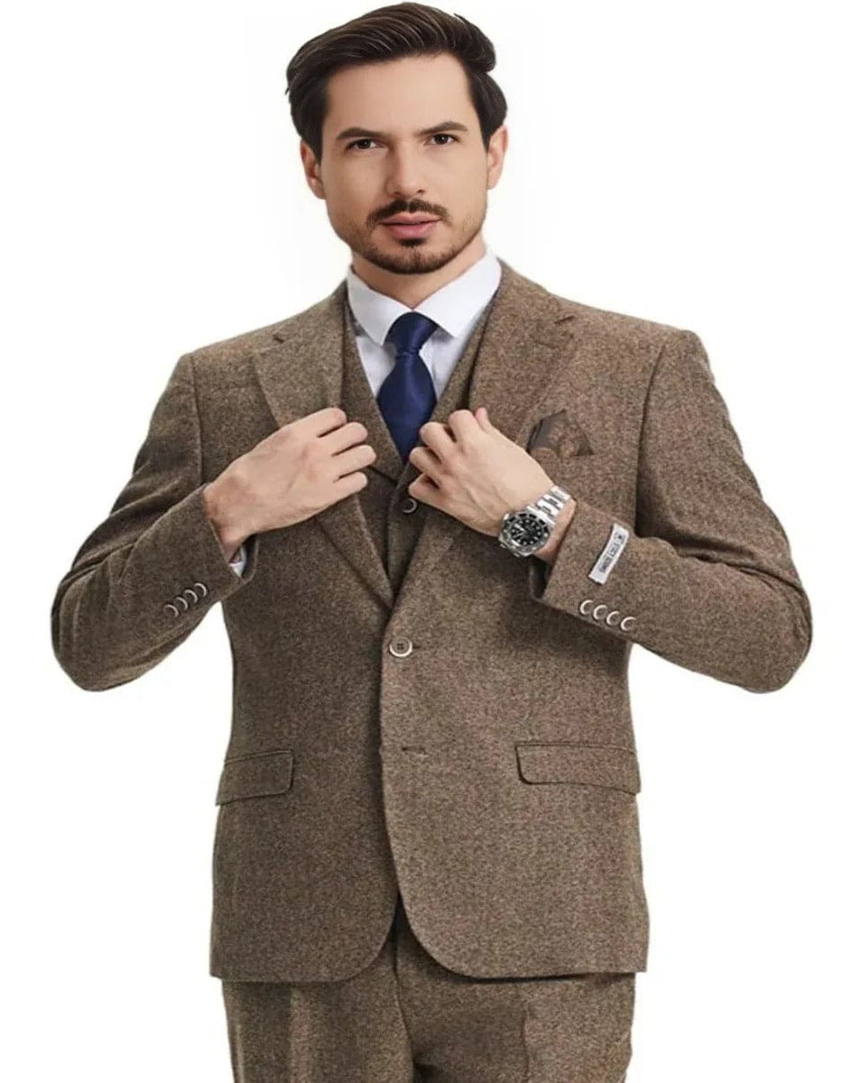 Alberto Nardoni Men'S Summer Baby Pink Color Linen Fabric Vested Three 3 Piece Suit Jacket + Vest+ Pants