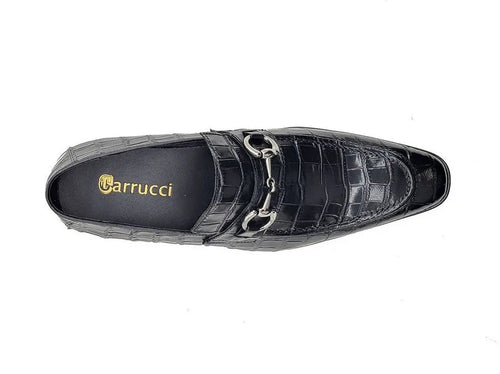 Mens Gator Embossed Leather Buckle Loafers