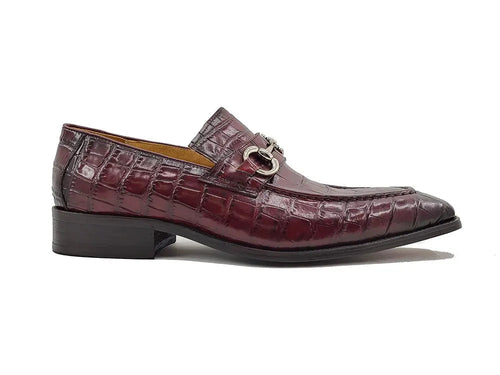 Men’s Gator Embossed Leather Buckle Loafers