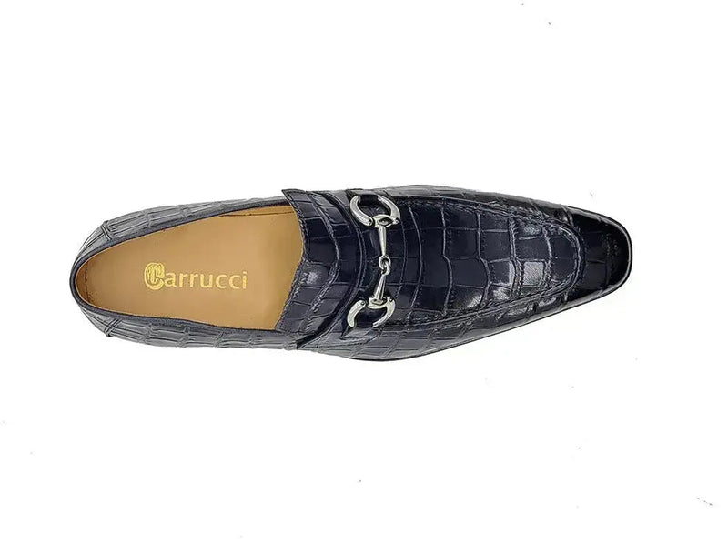 Carrucci Buckle Loafer: Gator Embossed Leather Loafer