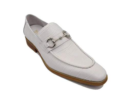 Men’s Gator Embossed Leather Buckle Loafers