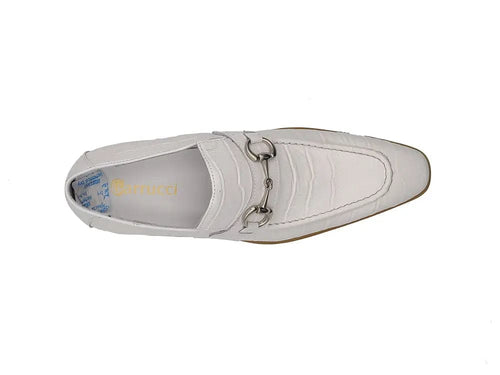 Mens Gator Embossed Leather Buckle Loafers