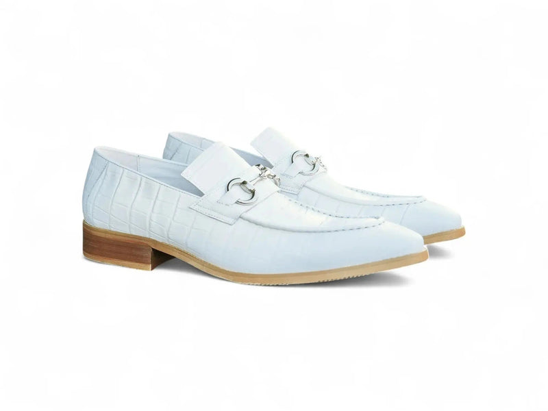 Carrucci Buckle Loafer: Gator Embossed Leather Loafer
