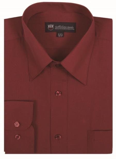 Cheap Mens Dress Shirt Burgundy ~ Wine ~ Maroon Discounted Affordable Shirt $35 - AlbertoNardoniStore