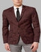 Mens Burgundy Paisley Tuxedo Blazer – Slim Fit Formal Dinner Jacket - Velvet Fabric - Slim Fitted
