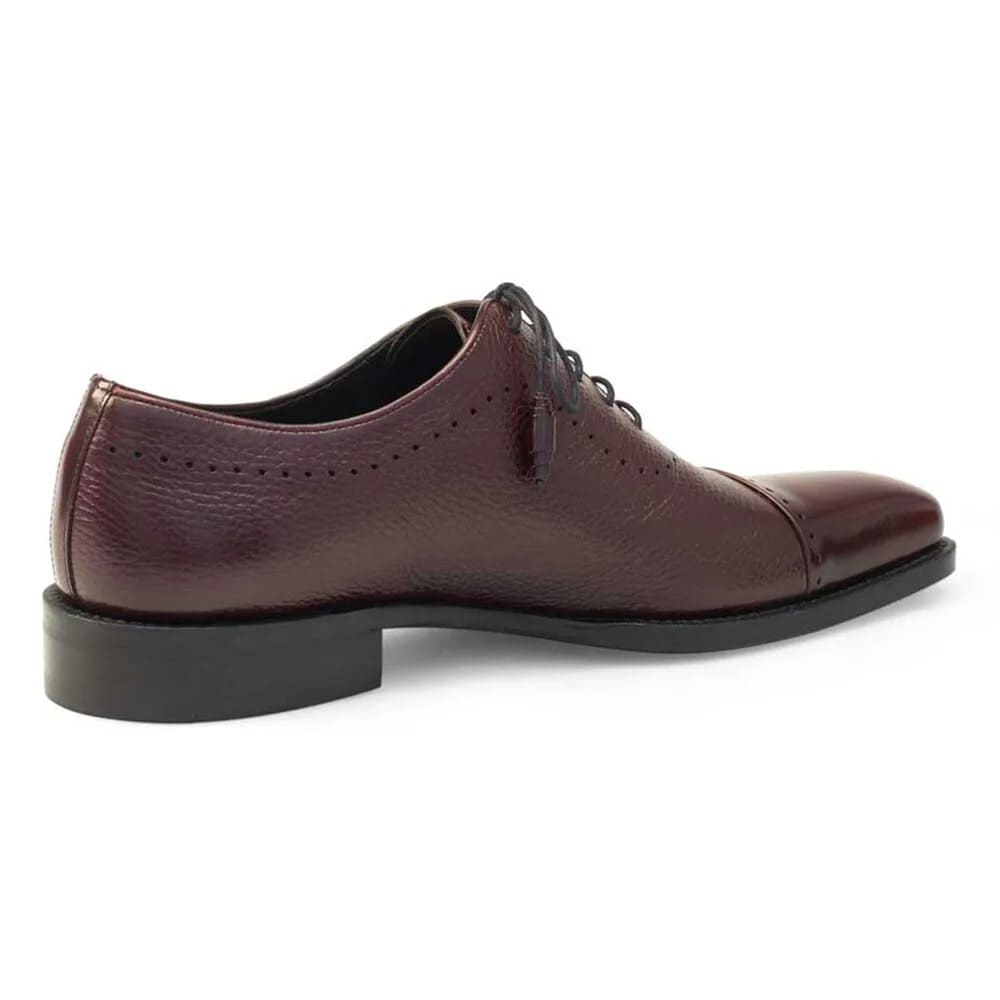Mezlan Postdam Men’s Oxford – Burgundy Calfskin Leather Dress Shoes, Handmade in Spain