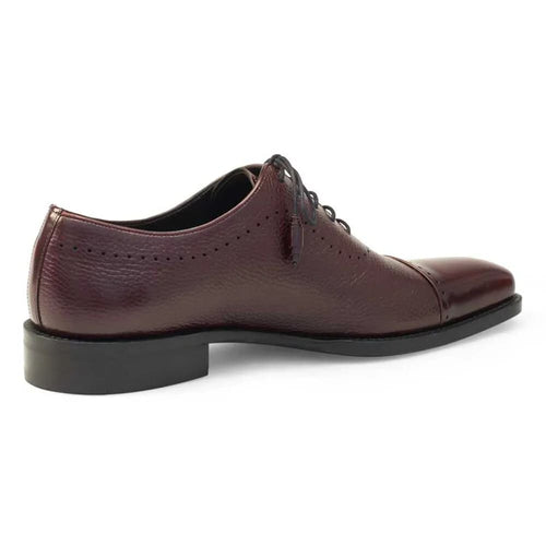 Mezlan Postdam Men’s Oxford – Burgundy Calfskin Leather Dress Shoes, Handmade in Spain