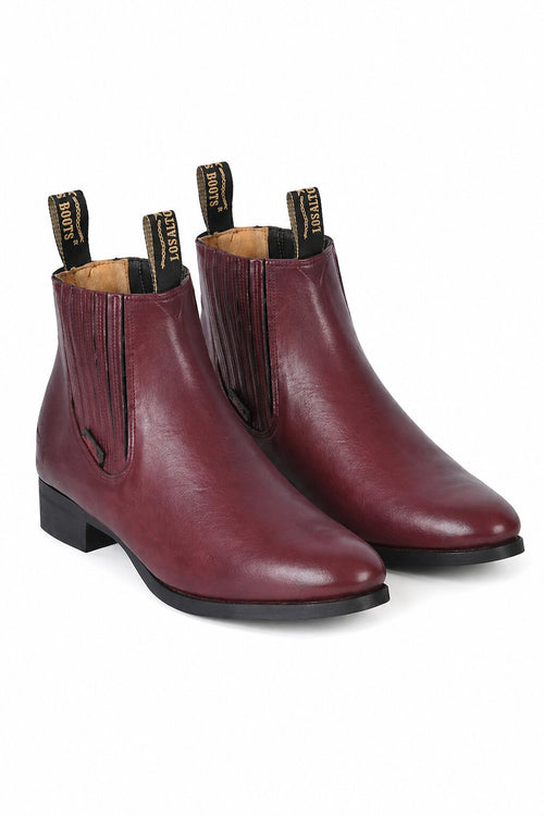Deerskin Cowboy Boots - Burgundy Deerskin Boots - Deer Boots - Deer Skin Boots