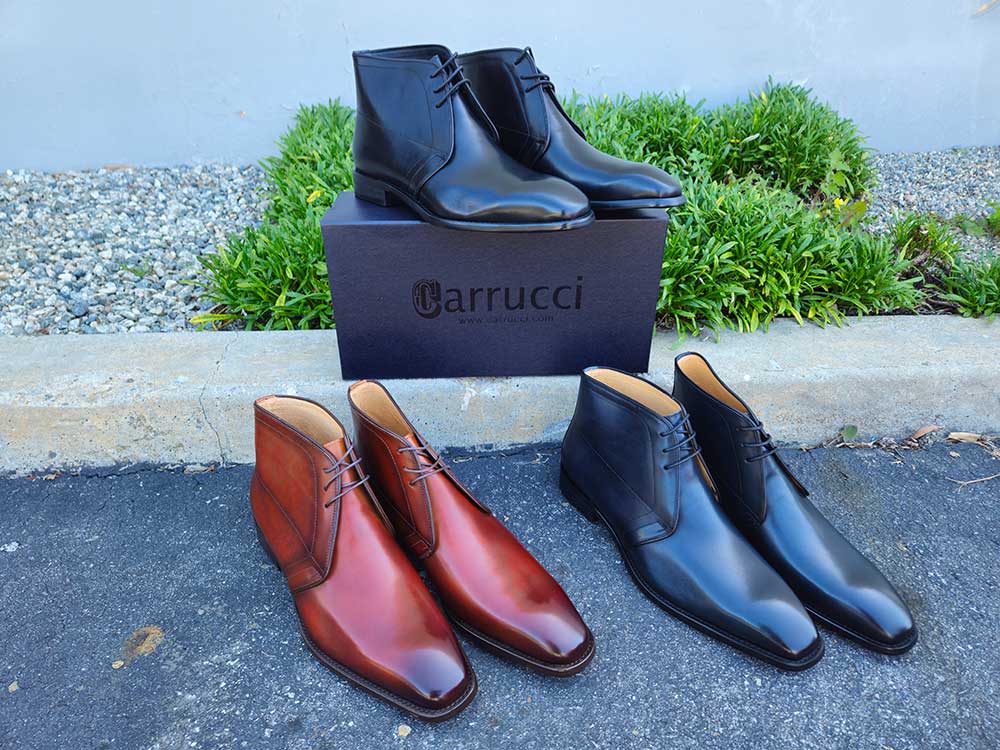 Men’s Burnished Calfskin Leather Chukka Boots