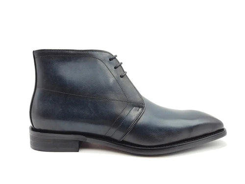 Men’s Burnished Calfskin Leather Chukka Boots