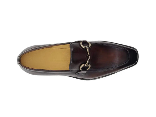 Mens Burnished Calfskin Horsebit Loafer