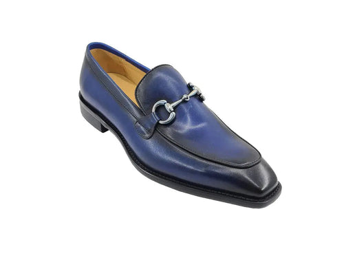 Mens Burnished Calfskin Horsebit Loafer