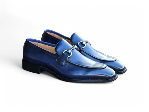 Burnished Calfskin Horsebit Loafer Carrucci