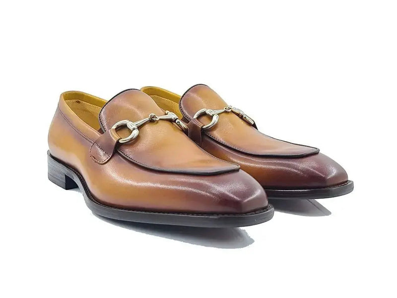 Carrucci Burnished Calfskin Horsebit Loafer - Luxury Italian Style