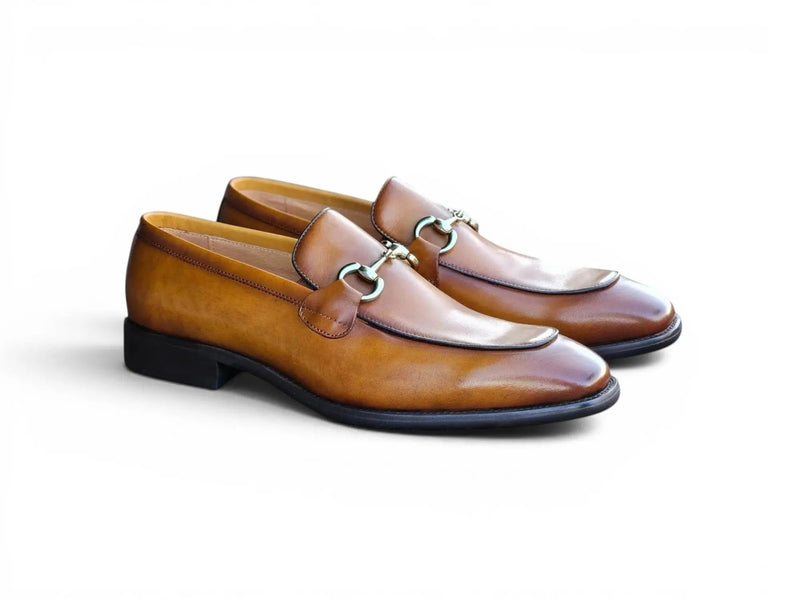 Carrucci Burnished Calfskin Horsebit Loafer - Luxury Italian Style
