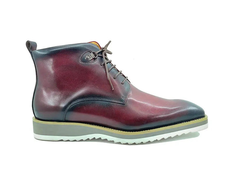 Carrucci Burnished Calfskin Lace-Up Boot