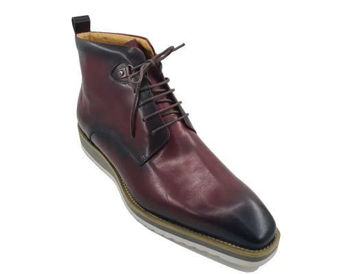 Men’s Burnished Calfskin Leather Lace-Up Boot