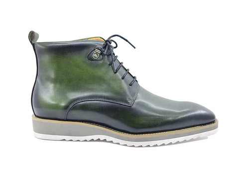 Men’s Burnished Calfskin Leather Lace-Up Boot