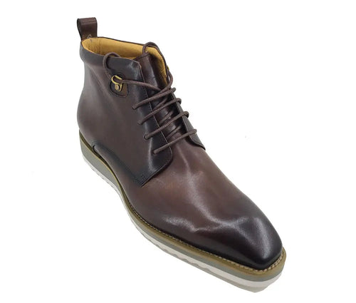 Men’s Burnished Calfskin Leather Lace-Up Boot