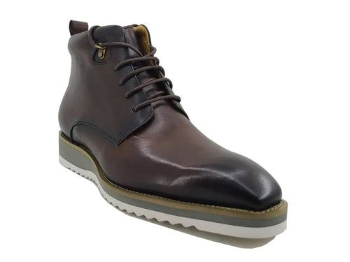 Men’s Burnished Calfskin Leather Lace-Up Boot