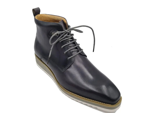 Men’s Burnished Calfskin Leather Lace-Up Boot