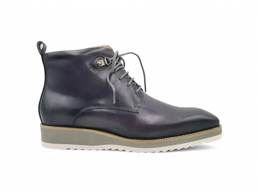Burnished Calfskin Lace-Up Boot Carrucci