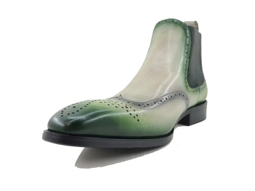 Hand-Burnished Calfskin Wingtip Dress Boot