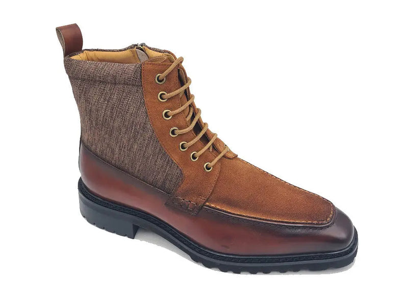Carrucci Lace-up Boot with Side Zipper
