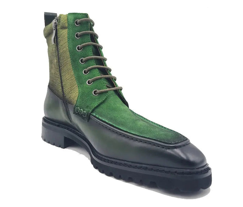 Carrucci Lace-up Boot with Side Zipper