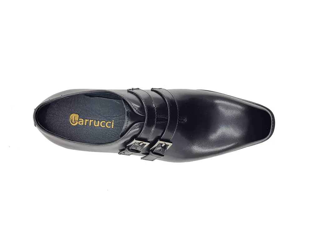 Men’s Wholecut Double Monk Shoe in Burnished Leather