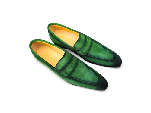 Burnished Suede Penny Loafer Carrucci