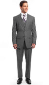 Mens Grey Pinstripe Suit Vested Business Suit in Light Grey - Gray Pinstripe Suit