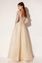 Applique Long Sleeve A-line Gown by Lucci Lu C8083